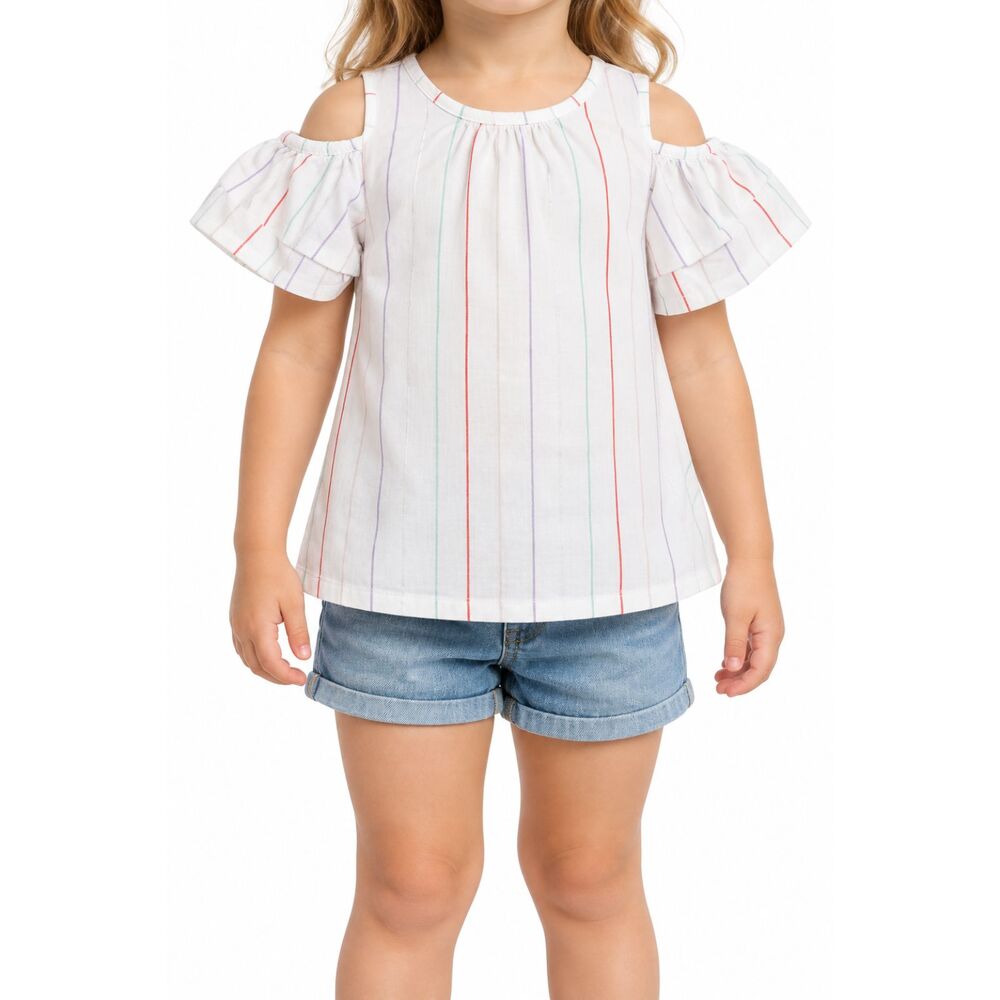 🔥 5 for $30 🔥 Okie Dokie Cold-Shoulder Striped Top | 3T